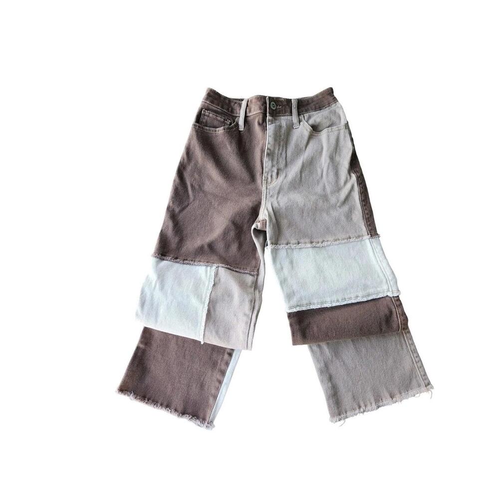 Hollister Ultra High Rise Dad Jeans Womens Patchwork Distressed Grunge 25X29 1S